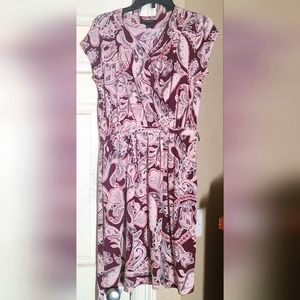 Mauve Paisley dress with belt